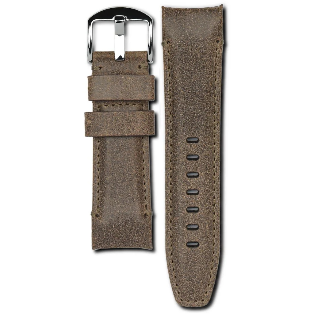 Curved End Leather Strap for Panerai Luminor Submersible Models with Tang Buckle - Image 3