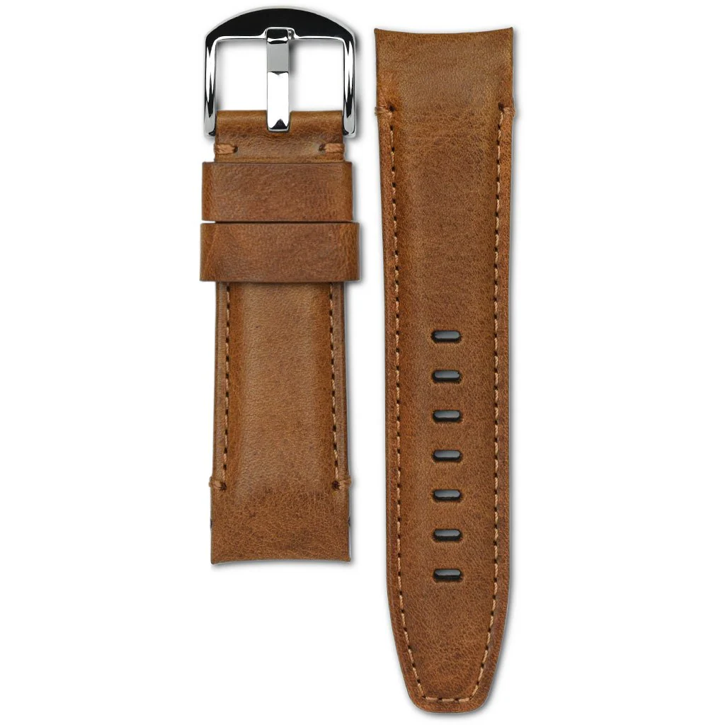 Curved End Leather Strap for Panerai Luminor Submersible Models with Tang Buckle - Image 5