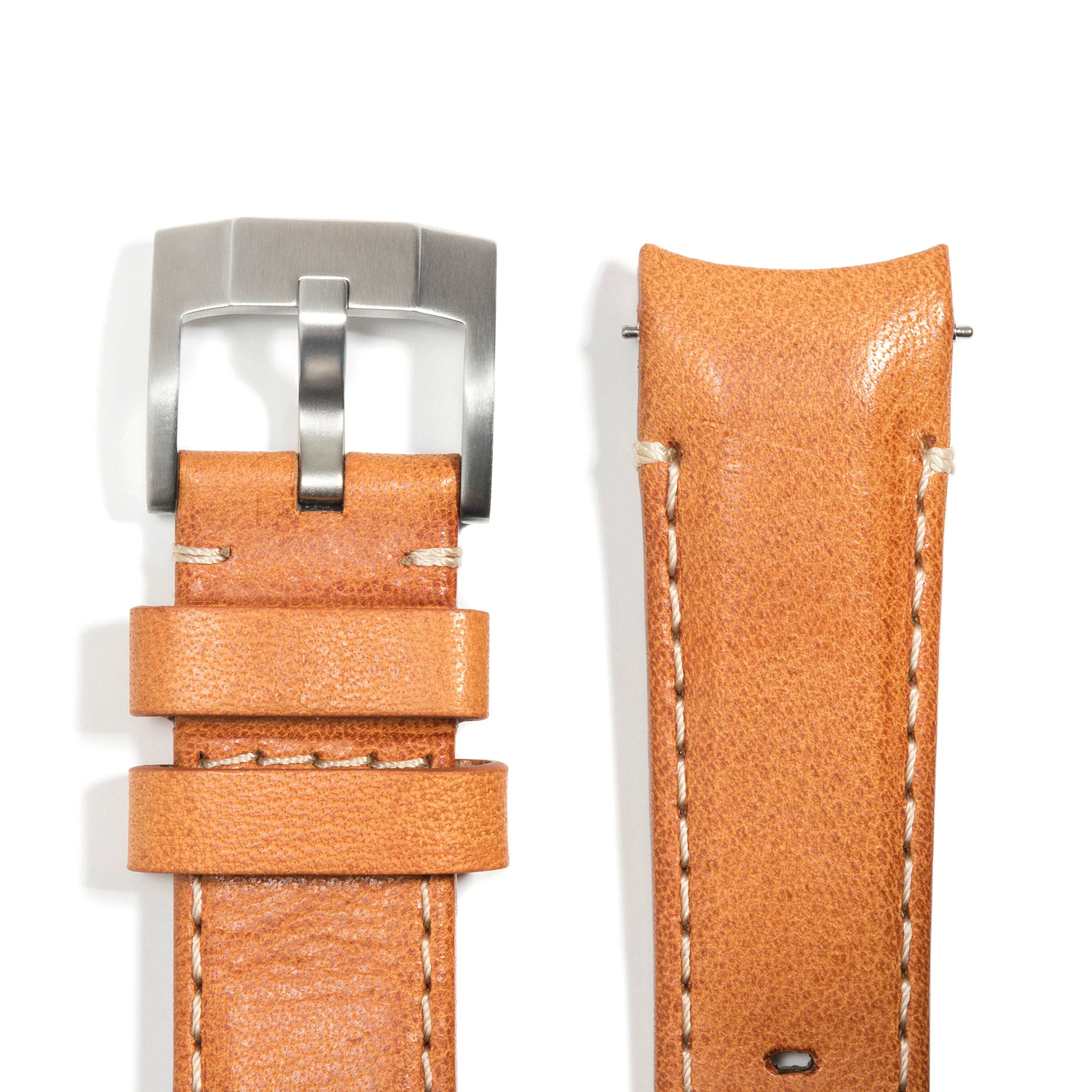 Curved End Leather Strap for Rolex GMT Master II Ceramic with Tang Buckle - Image 9