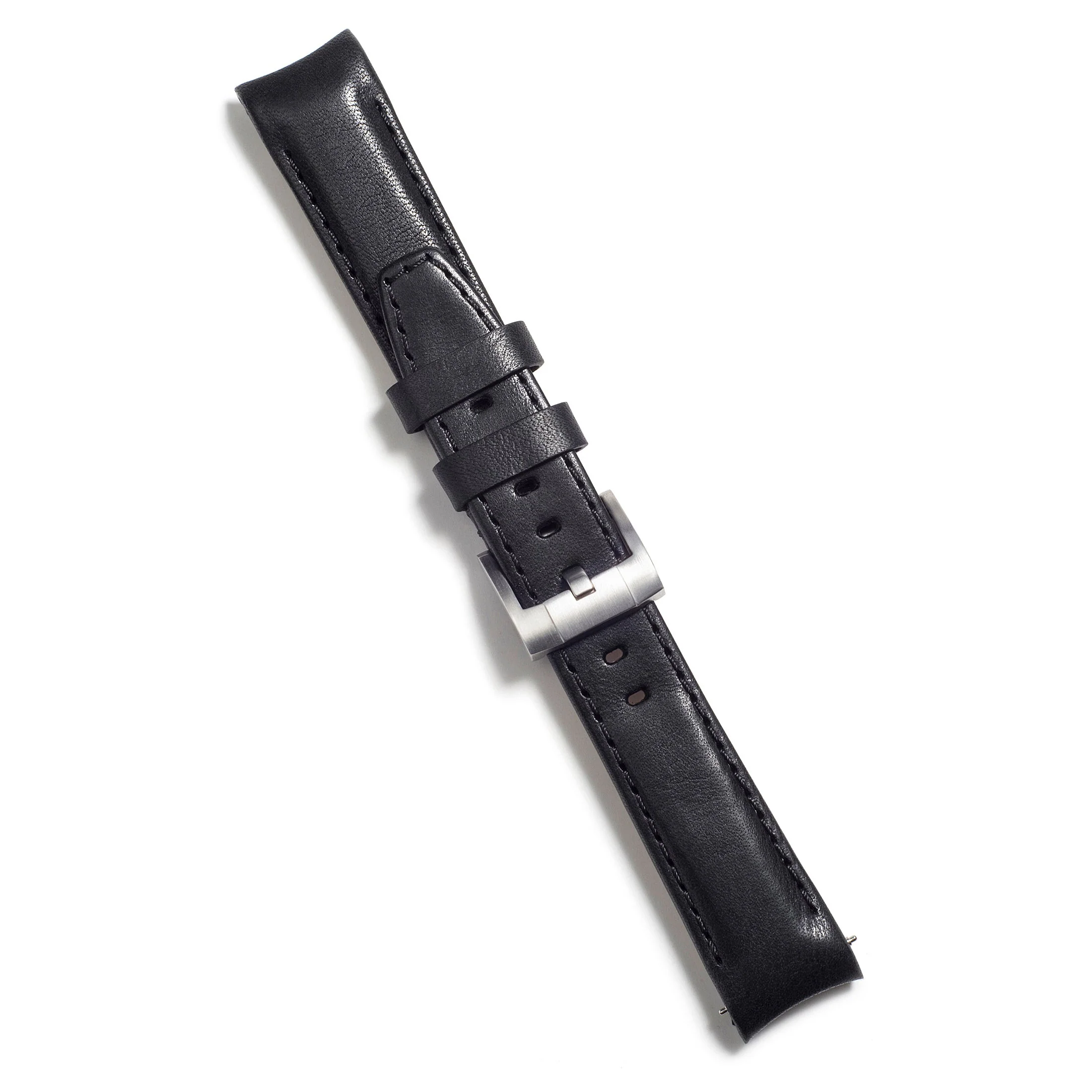 Curved End Leather Strap for Rolex Submariner Ceramic with Tang Buckle - Image 5