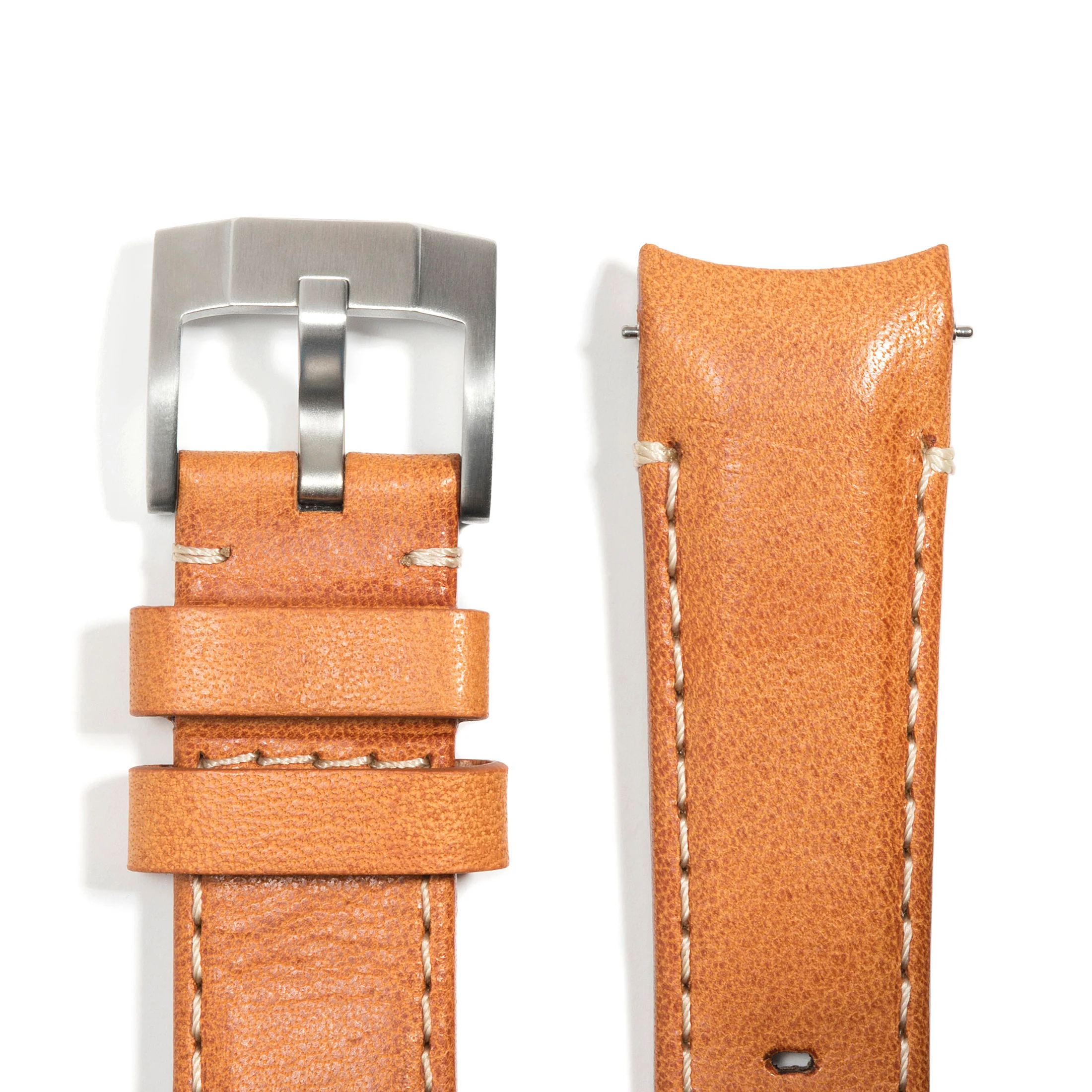 Curved End Leather Strap for Rolex Sub Ceramic No-Date with Tang Buckle - Image 9