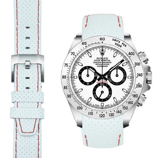 Curved End Racing Leather Strap for Rolex Daytona with Tang Buckle - Image 5