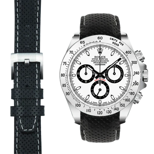 Curved End Racing Leather Strap for Rolex Daytona with Tang Buckle - Image 8