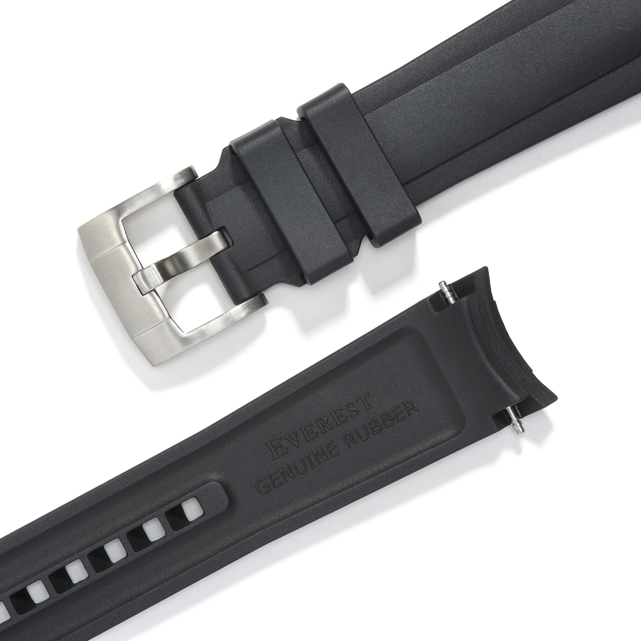 Curved End Rubber Strap for Rolex Ceramic Daytona with Tang Buckle - Image 3