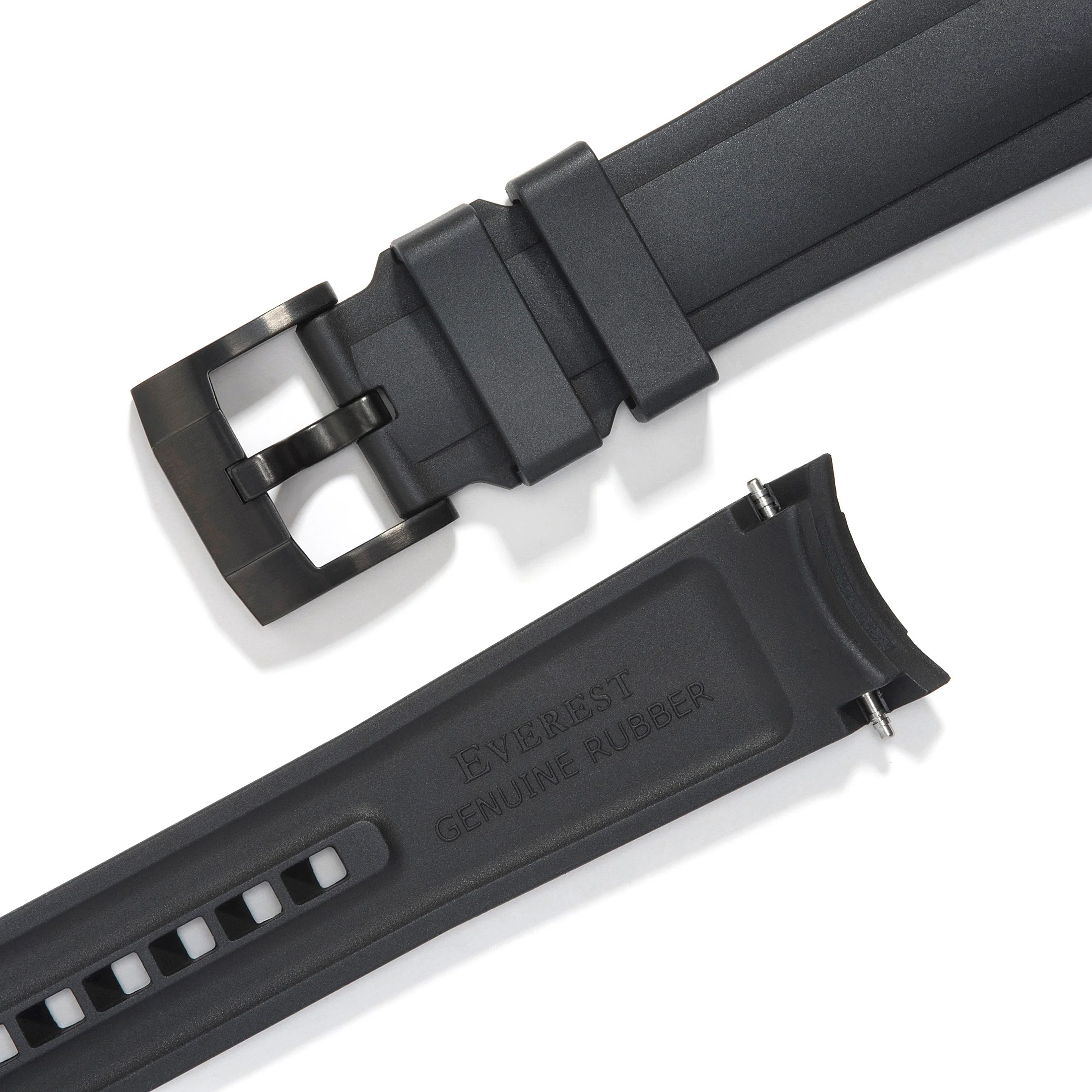 Curved End Rubber Strap for Rolex Ceramic Daytona with Tang Buckle - Image 8
