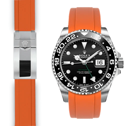 Curved End Rubber Strap for Rolex GMT Master II Ceramic Deployant - Image 5