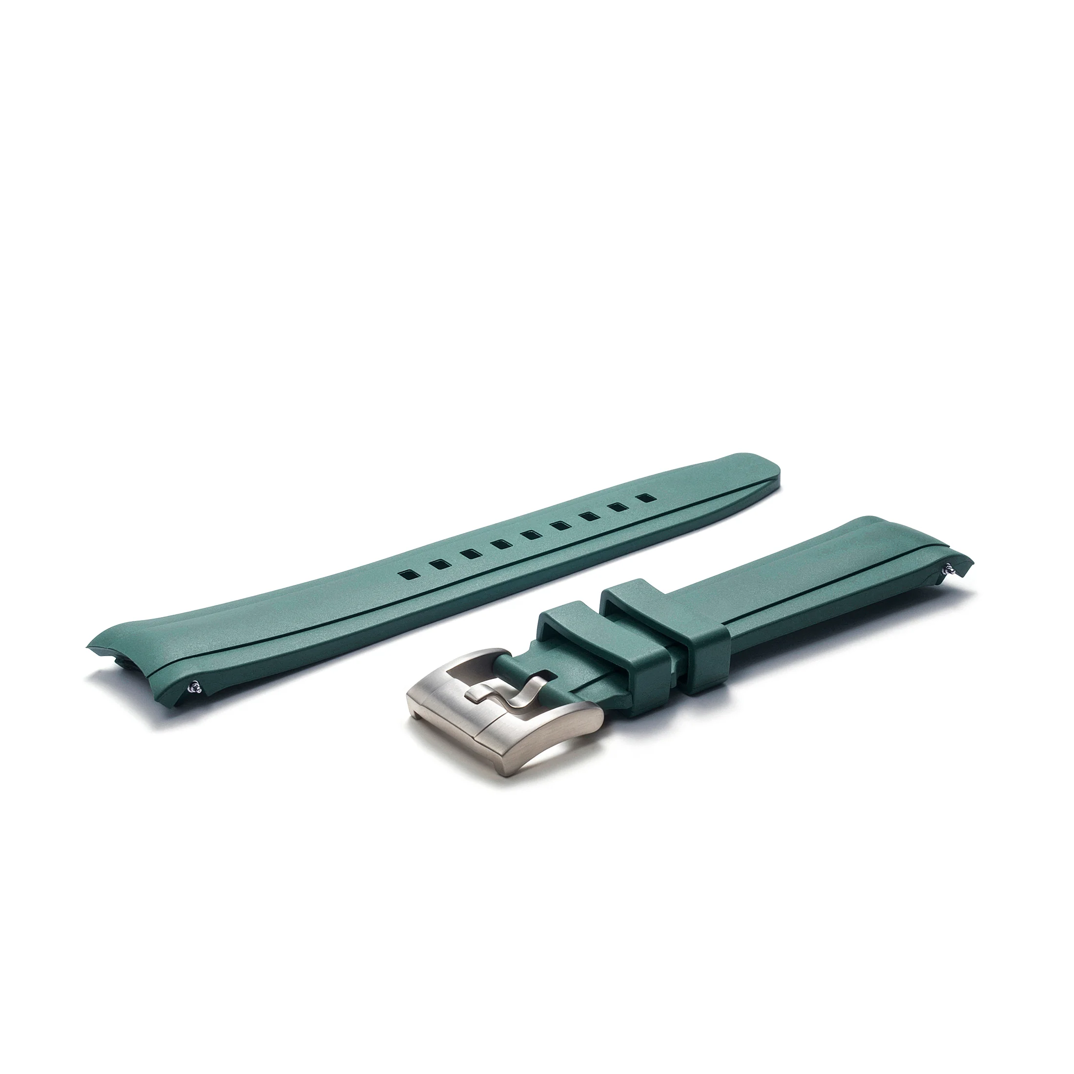 Curved End Rubber Strap for Rolex Oyster Perpetual 39mm with Tang Buckle - Image 44