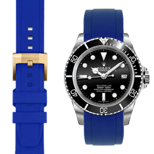 Curved End Rubber Strap for Rolex Sea-Dweller with Tang Buckle - Image 24