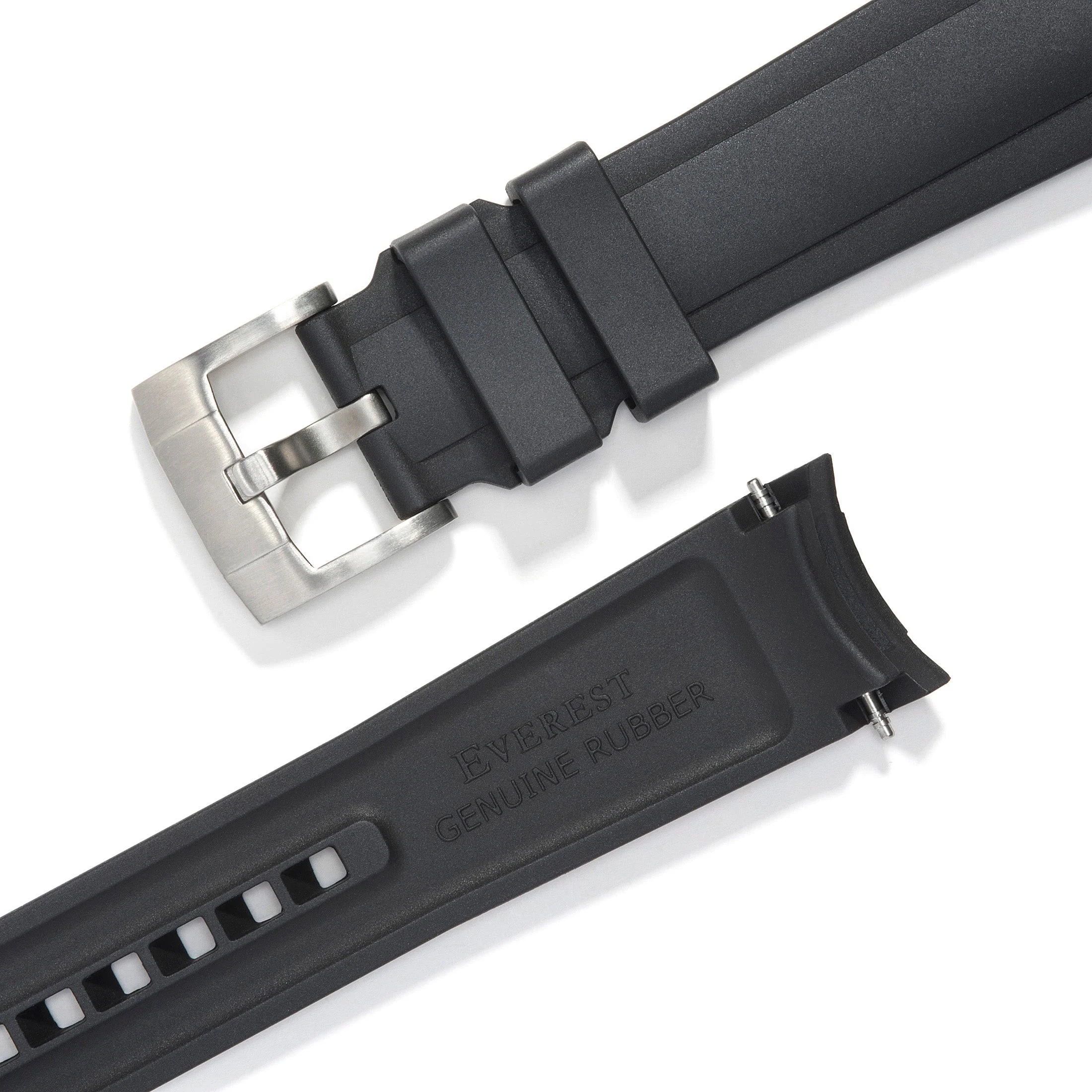 Curved End Rubber Strap for Rolex Submariner with Tang Buckle - Image 3