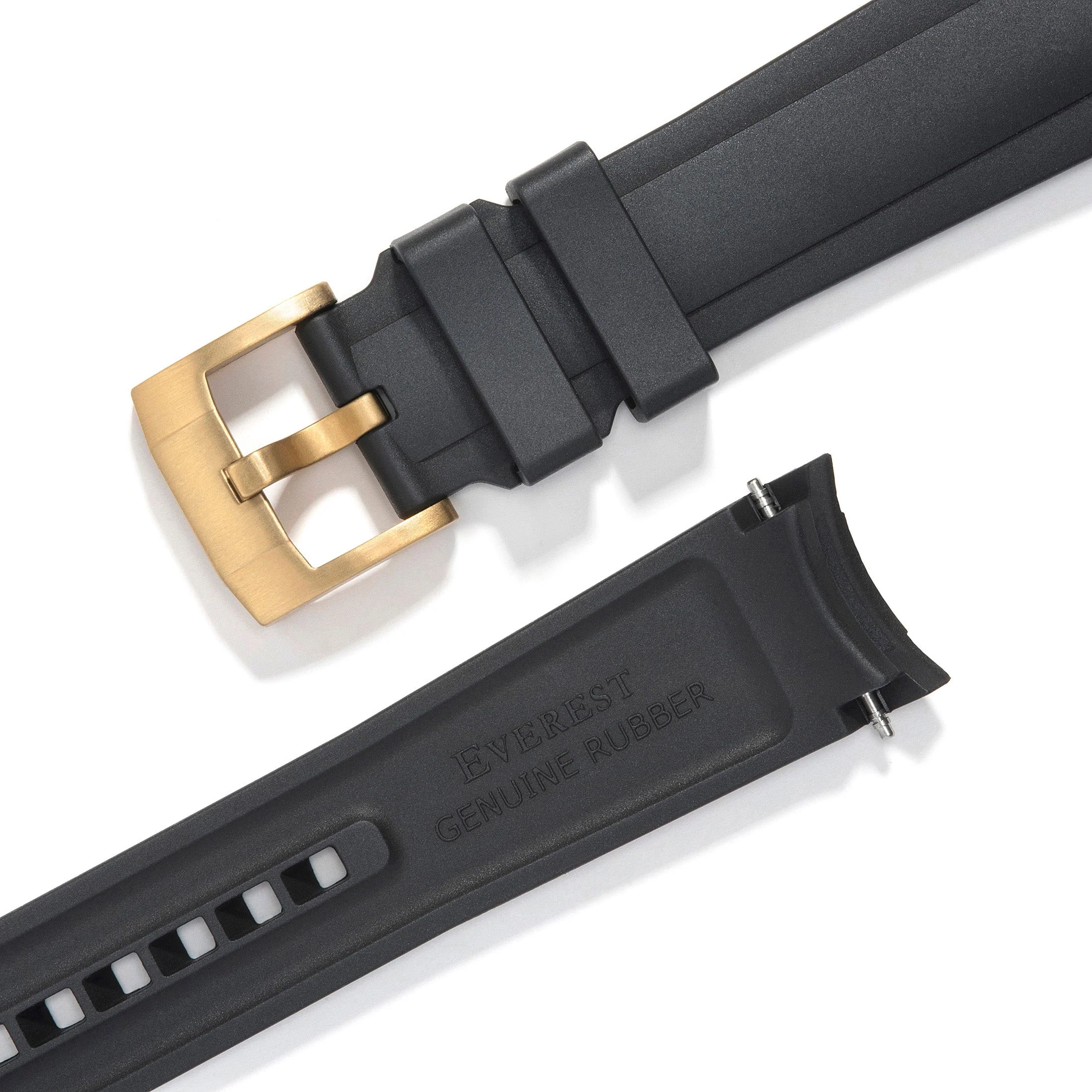 Curved End Rubber Strap for Rolex Submariner Ceramic with Tang Buckle - Image 12
