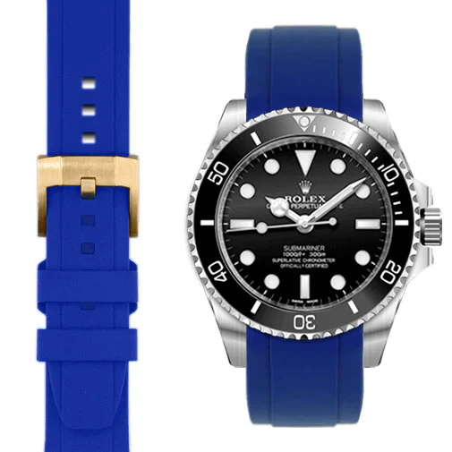 Curved End Rubber Strap with Tang Buckle for Rolex Sub Ceramic No-Date - Image 24