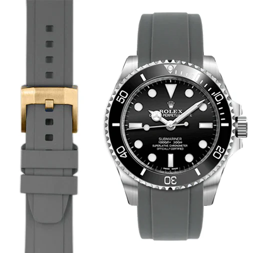 Curved End Rubber Strap with Tang Buckle for Rolex Sub Ceramic No-Date - Image 38