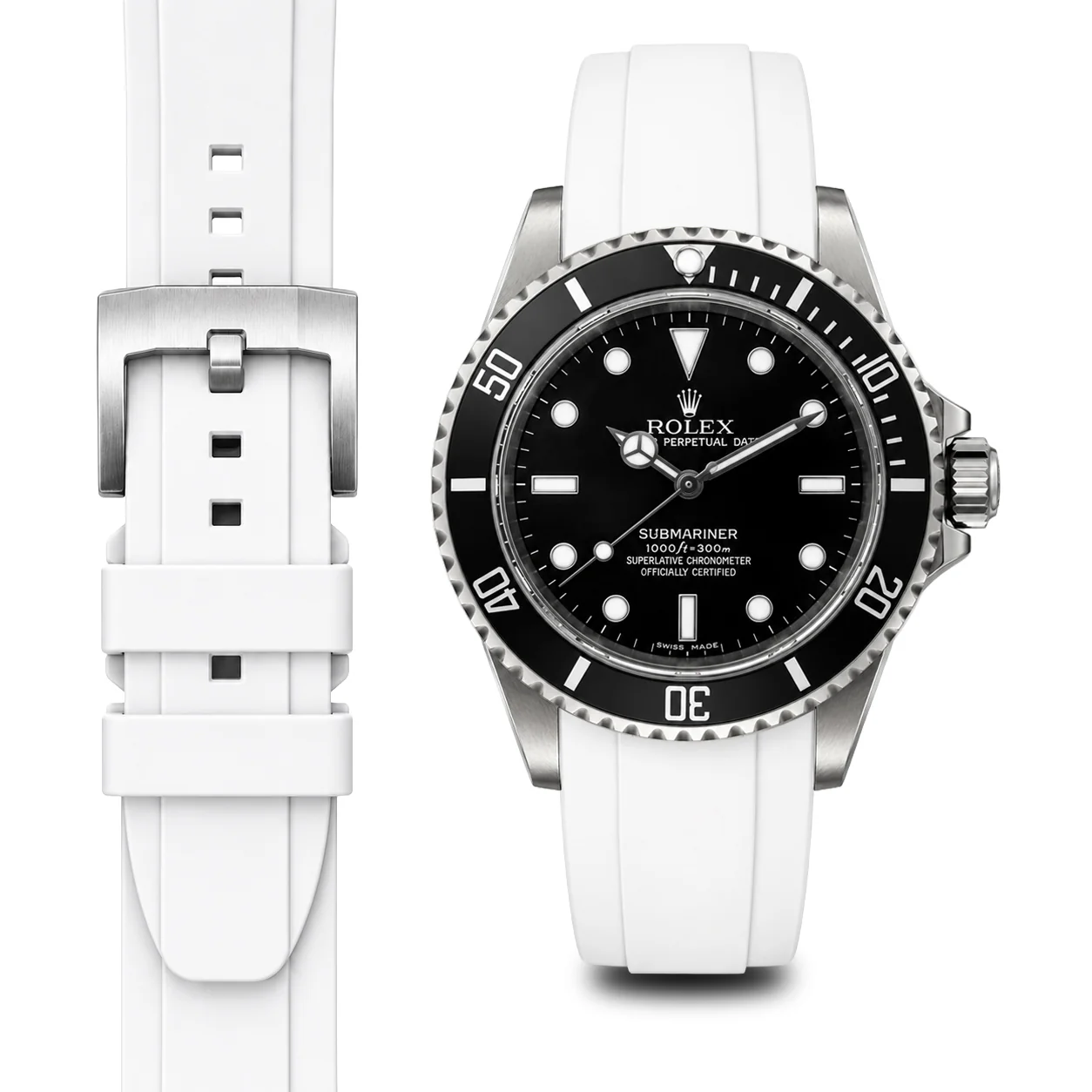 Curved End Rubber Strap for Rolex Submariner No-Date with Tang Buckle - Image 71