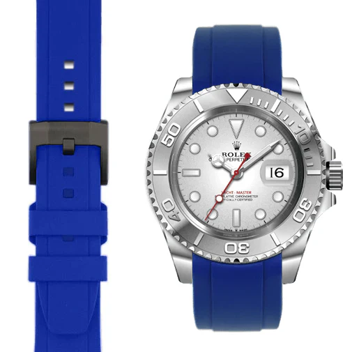 Curved End Rubber Strap for Rolex Yacht-Master with Tang Buckle - Image 19