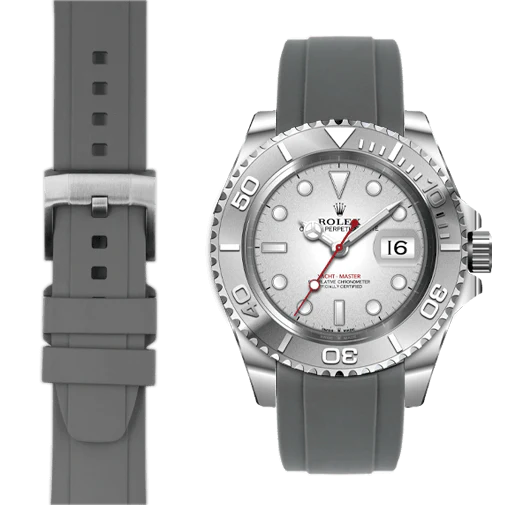 Curved End Rubber Strap for Rolex Yacht-Master with Tang Buckle - Image 28