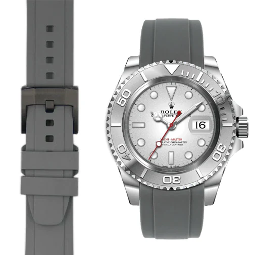Curved End Rubber Strap for Rolex Yacht-Master with Tang Buckle - Image 33