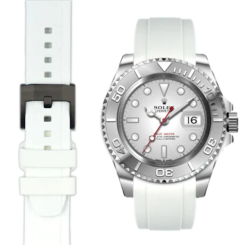 Curved End Rubber Strap for Rolex Yacht-Master with Tang Buckle - Image 76