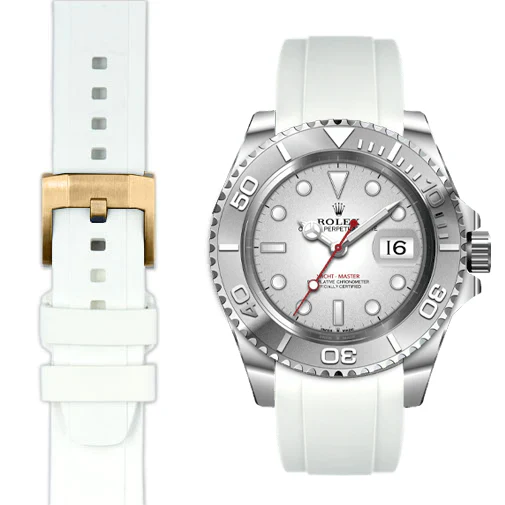 Curved End Rubber Strap for Rolex Yacht-Master with Tang Buckle - Image 82