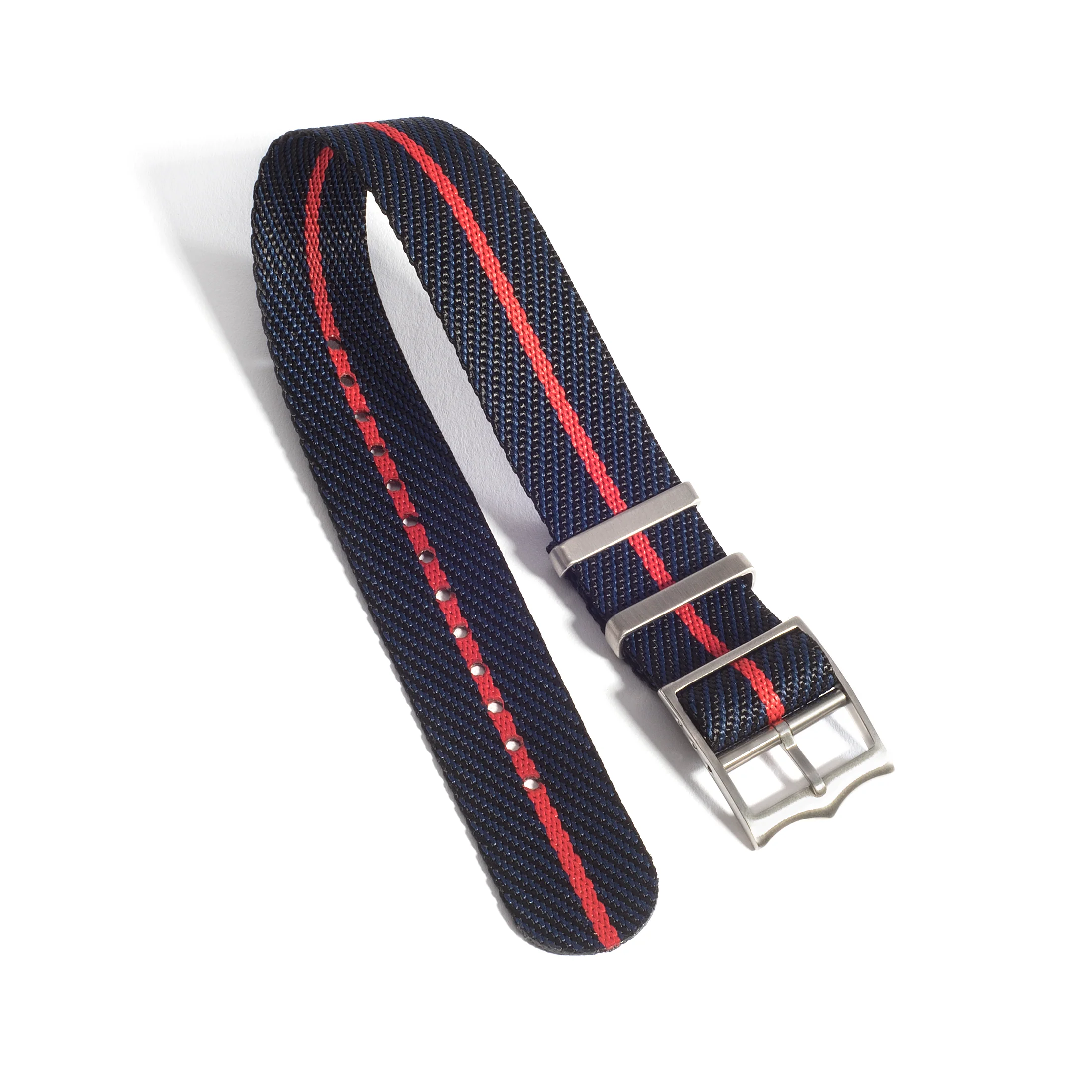 Everest Navy & Red Single Pass Nylon Watch Band - Image 3