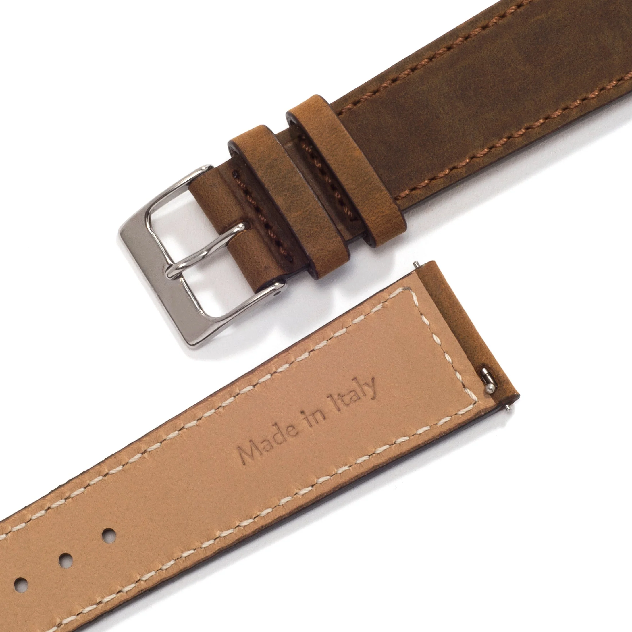 Universal Leather Watch Strap — Camel - Image 3