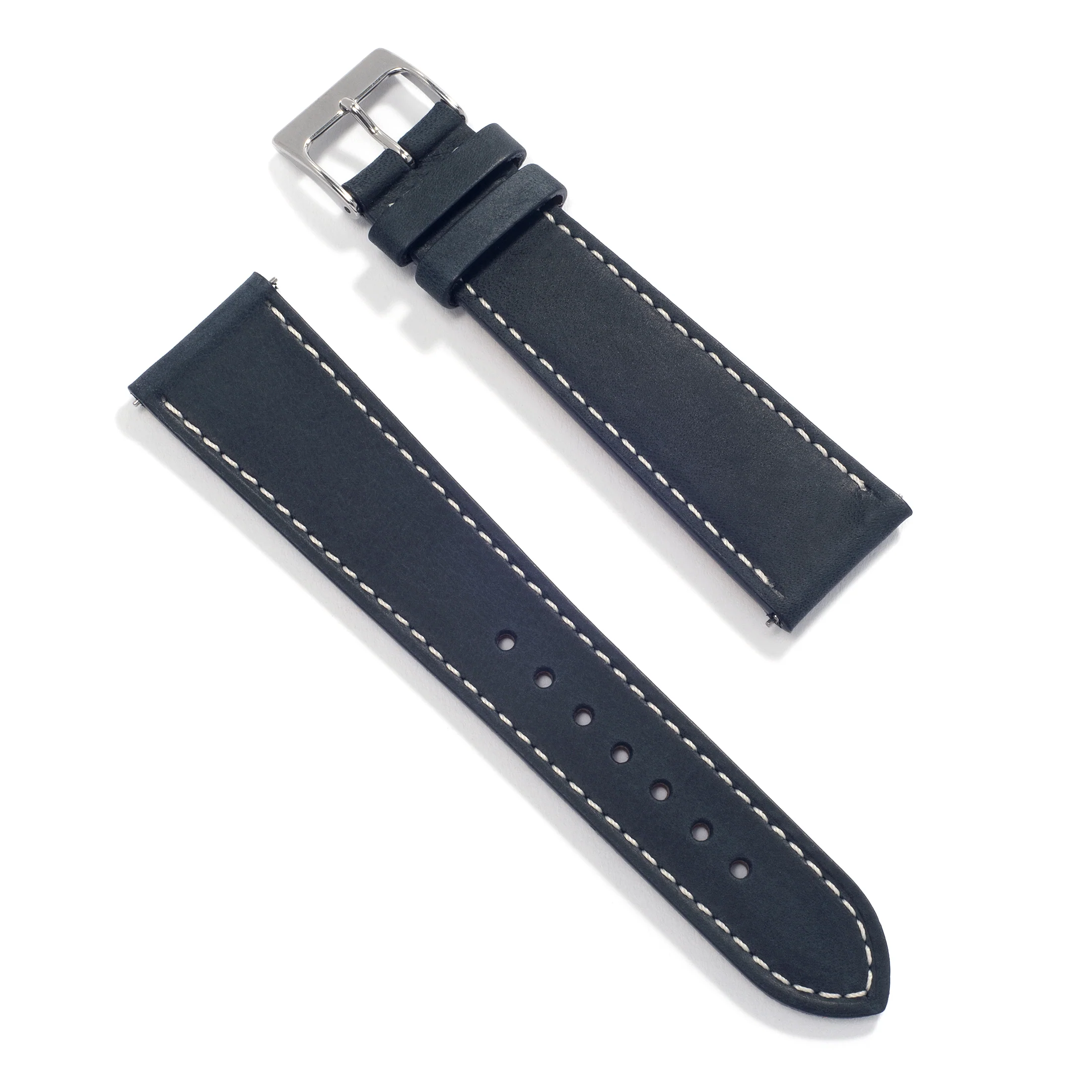Universal Leather Watch Strap — Navy - Image 4