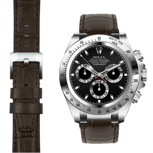 Steel End Link Leather Strap for Rolex Daytona with Tang Buckle - Image 5
