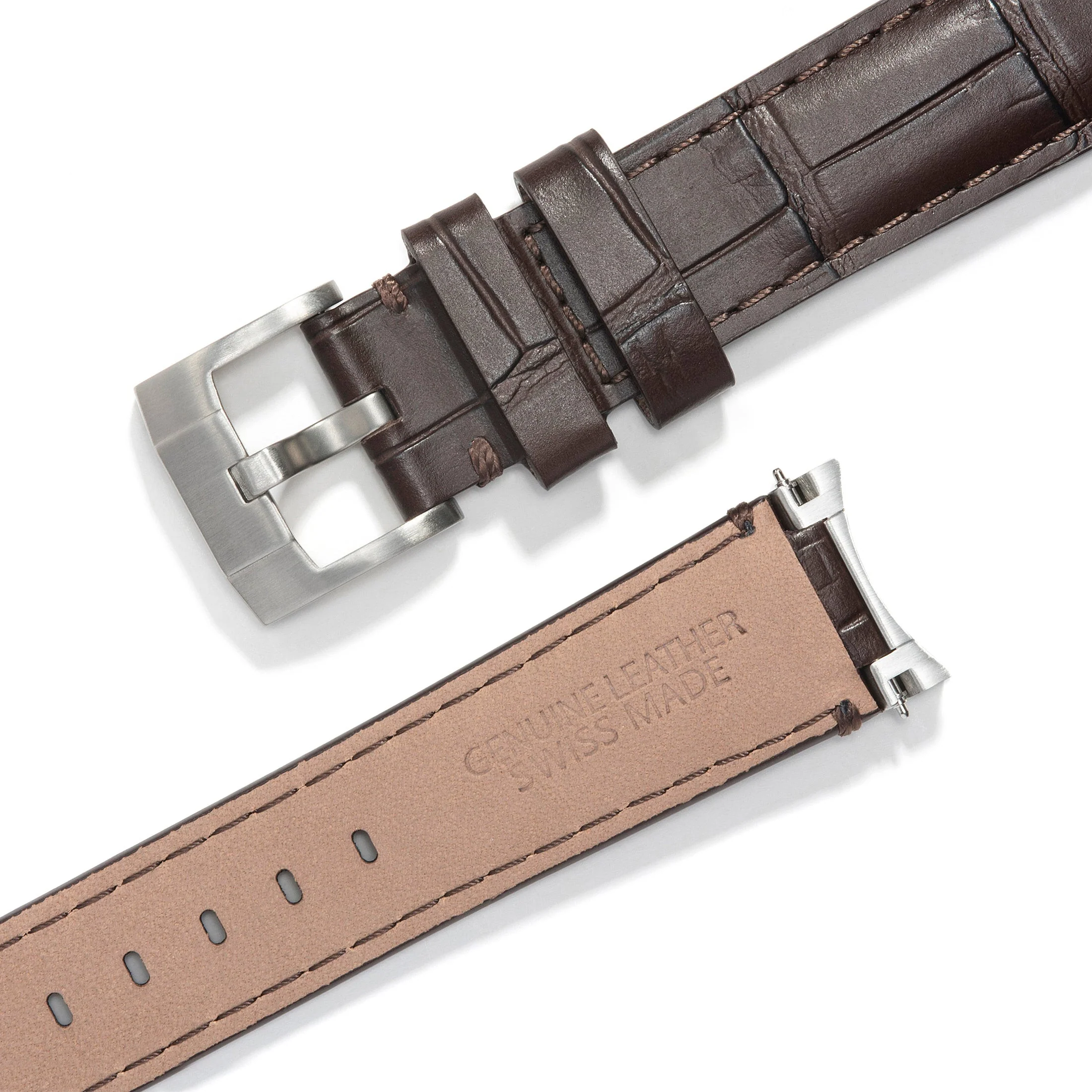 Steel End Link Leather Strap for Rolex Explorer II with Tang Buckle - Image 7
