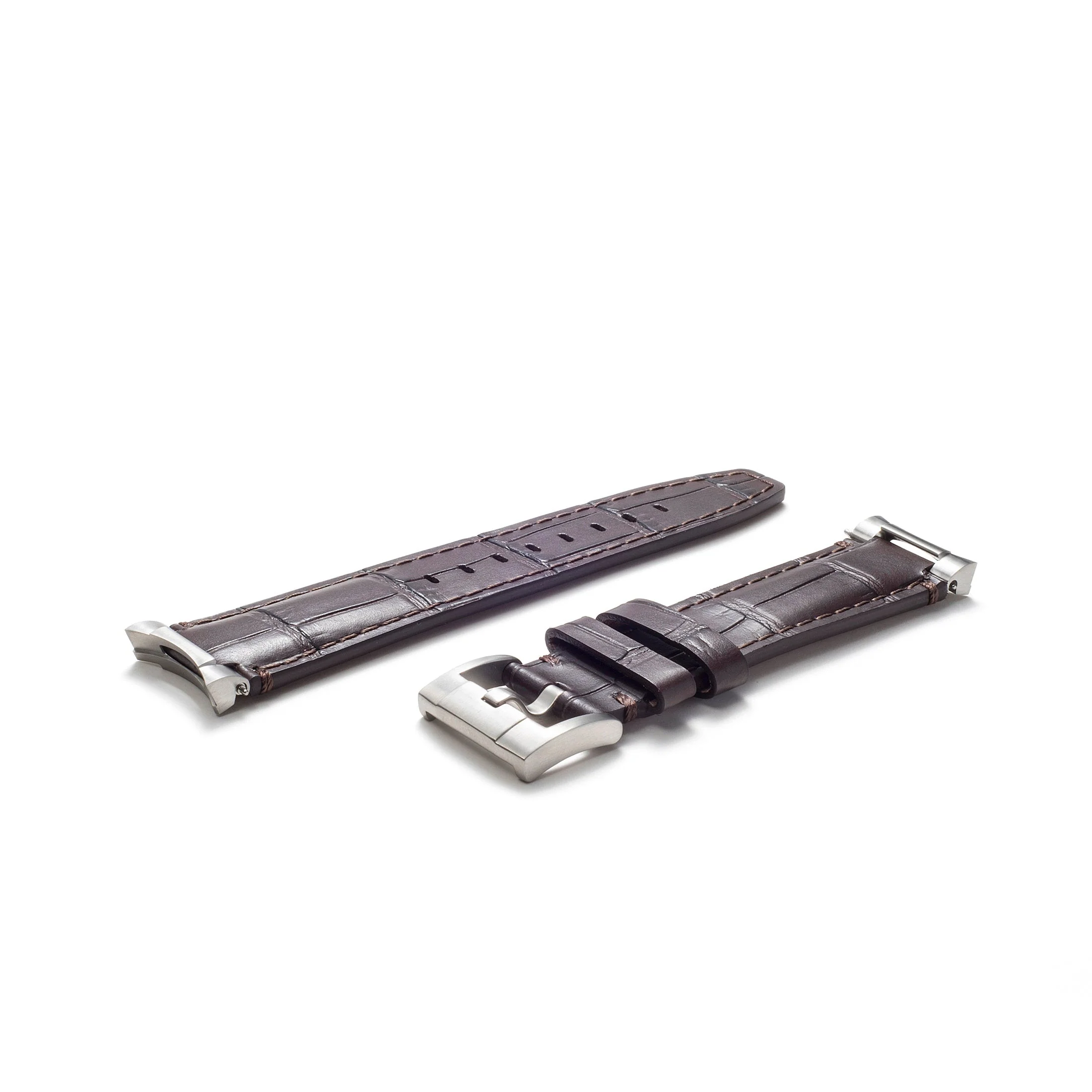 Steel End Link Leather Strap for Rolex GMT Master II Ceramic with Tang Buckle - Image 6