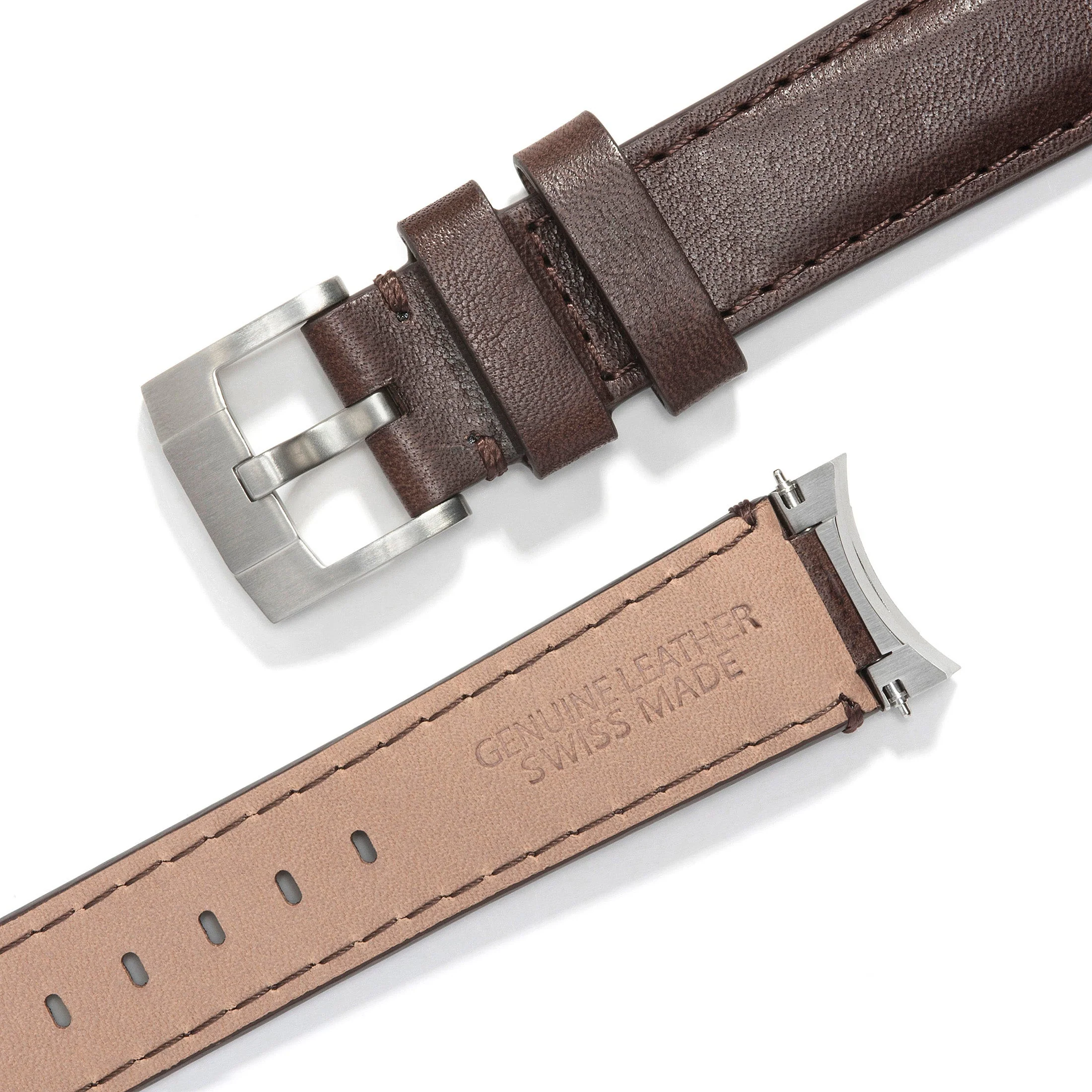 Steel End Link Leather Strap for Rolex Submariner Ceramic with Tang Buckle - Image 3
